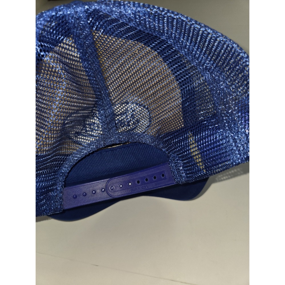 Vintage New York Mesh Trucker Hat Snapback Cap Nissin White Blue EUC - Picture 3 of 11